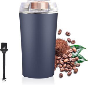 Macinacaffè Elettrico Piccolo con Lama in Acciaio Inossidabile e Pennello per la Pulizia