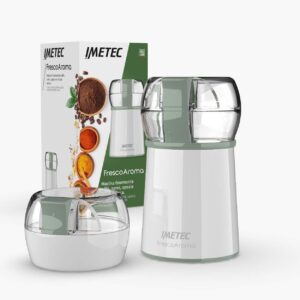 Imetec FrescoAroma Macina Caffè e Spezie, ideale per macinare caffè, pepe, zucchero e frutta secca, con lame in acciaio inox e contenitore salva-freschezza.