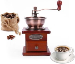 Macinacaffè manuale Ruiqas in legno con design vintage antico  