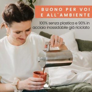 Groenenberg French Press 350ml in acciaio inox con funzione termica e filtri di ricambio  