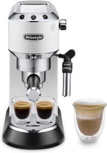 De'Longhi Dedica EC685.W Macchina Caffè Espresso Manuale con Montalatte e Serbatoio 1L