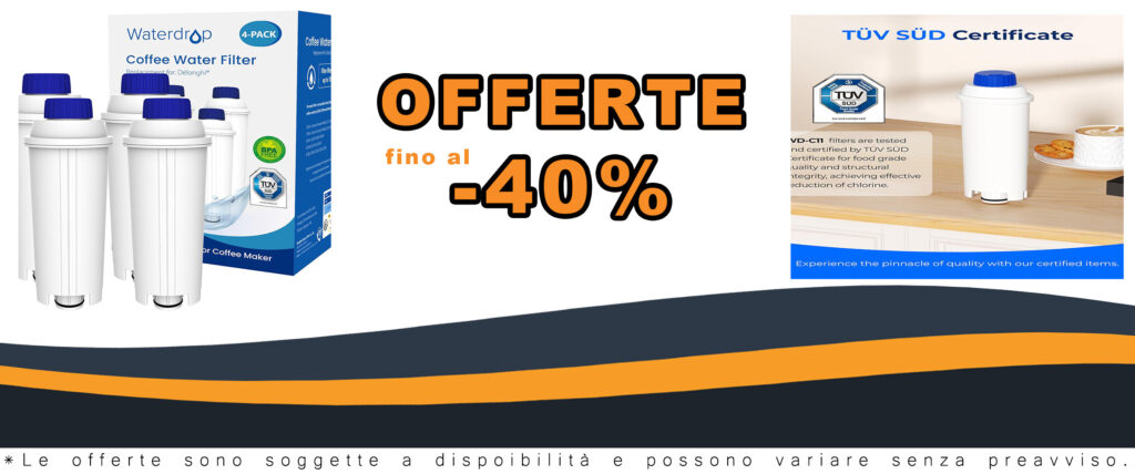 Waterdrop Filtro Acqua per Macchina da Caffè, compatibile con vari modelli, certificato TÜV SÜD