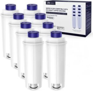 iRhodesy Filtro Acqua Compatibile con Delonghi DLSC002, Set da 8 Filtri di Ricambio per Macchine Caffè Delonghi