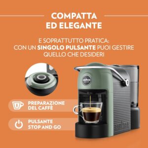 Lavazza A Modo Mio Jolie Evo in verde, macchina per caffè ecologica con capsule incluse