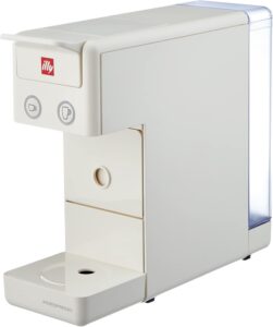 Macchina da caffè illy Iperespresso Y3.3, colore bianco, elegante e compatta, perfetta per preparare espresso di qualità.