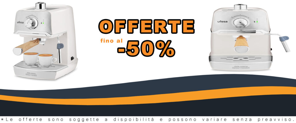Macchina da caffè Ufesa CE7238 con funzione cappuccino, vaporiera regolabile e serbatoio da 1,2L.