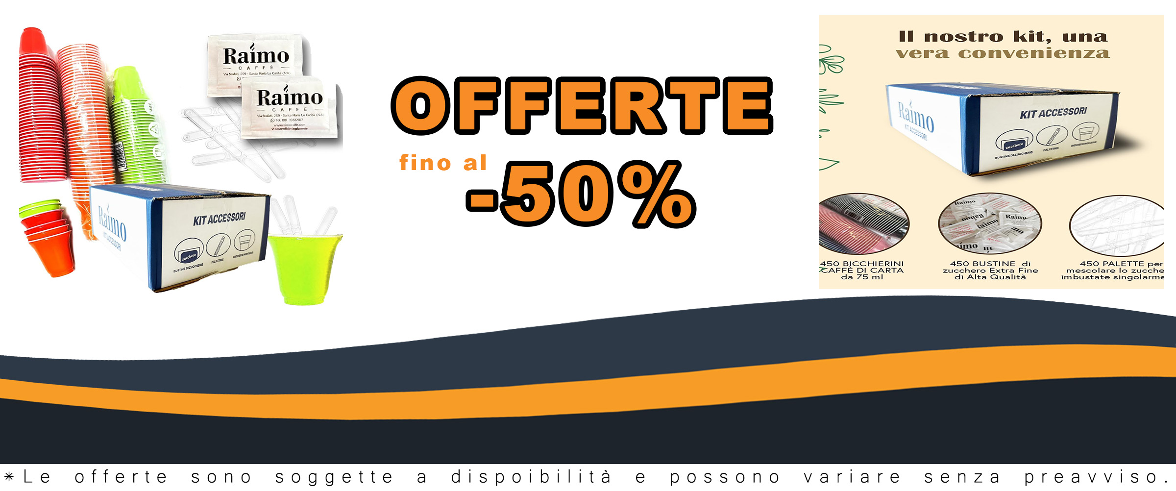 Kit AURACAFFÈ con bicchierini, palettine e zucchero extra fine di alta qualità