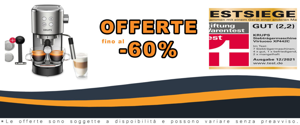 Krups Virtuso Espresso Macchina con 15 bar di pressione, ugello professionale per schiuma di latte e spegnimento automatico.