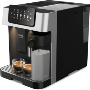 Beko CEG7304X - Macchina da caffè automatica con lattiera, design elegante e funzionalità avanzate.