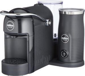Lavazza A Modo Mio Jolie&Milk Black - Macchina per caffè elegante con montalatte integrato  