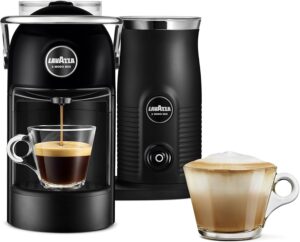 Lavazza A Modo Mio Jolie&Milk Black - Macchina per caffè elegante con montalatte integrato  