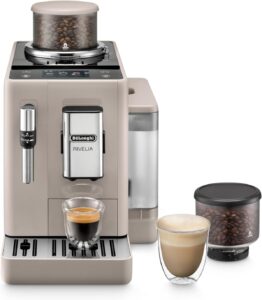 De'Longhi Rivelia Perfetto EXAM440.35.BG macchina da caffè automatica con display touch e montalatte classico, beige
