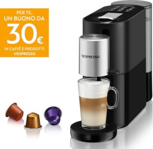 Krups Nespresso Atelier XN8908, macchina da caffè elegante con sistema a capsule Nespresso, serbatoio da 1 litro in nero/argento