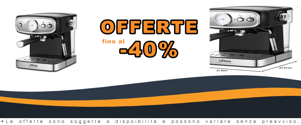 Ufesa CE7244 BRESCIA - Macchina da caffè espresso e cappuccino, pressione 20 bar e vaporizzatore regolabile