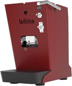 Macchina da caffè Lollo Caffè Lollina Rossa con 40 cialde in omaggio, perfetta per gli amanti del caffè