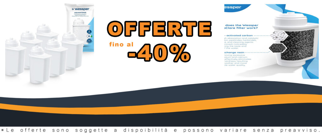 Wessper Cartuccia Filtro Acqua da Caffè 6 Pezzi TZ700D3 per macchine da caffè Siemens e Bosch
