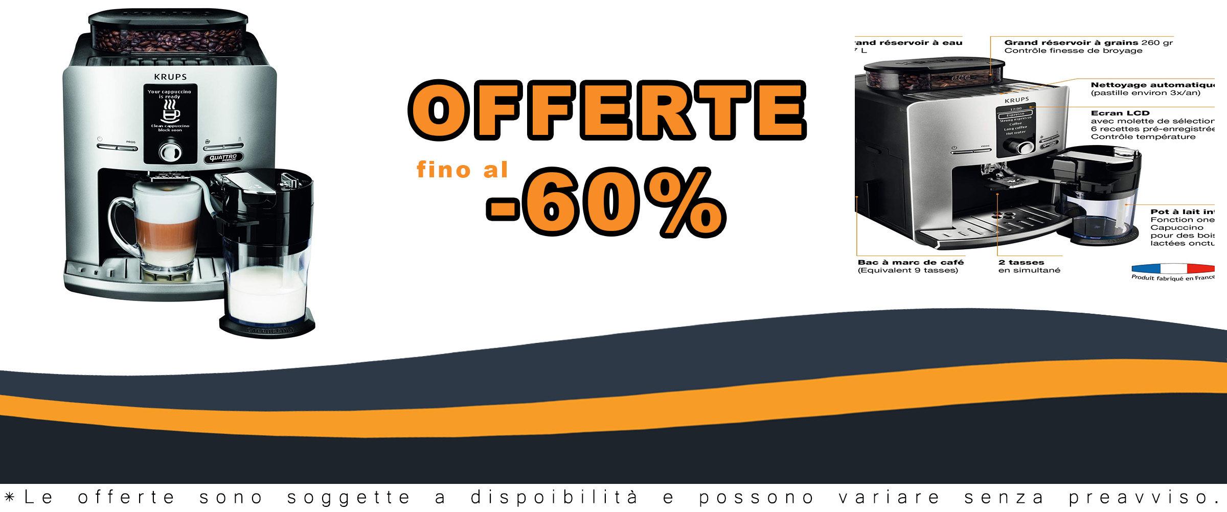 Krups macchina caffè espresso professionale argento con macinacaffè e montalatte in acciaio inox