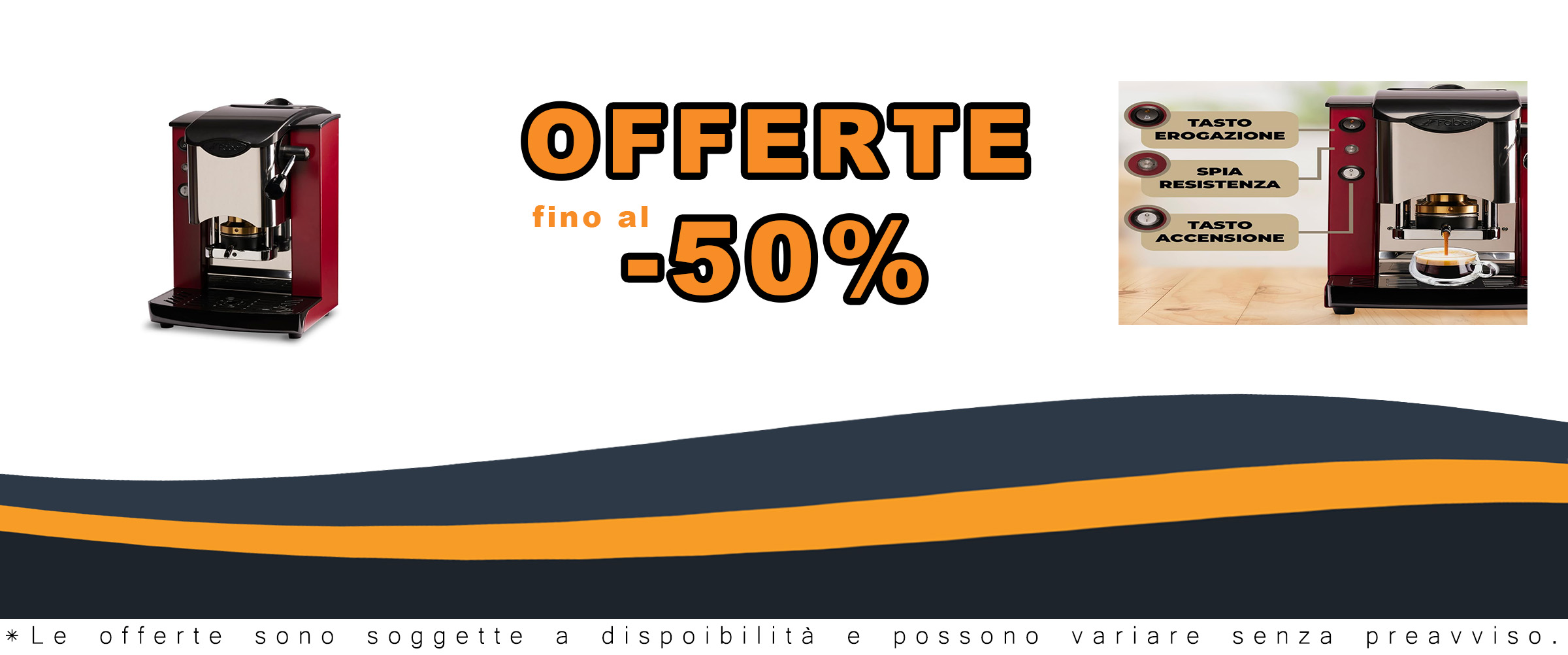 Faber Coffee Machines Modello Slot Inox, macchina per caffè con pressacialda in ottone regolabile e compatibilità con cialde ese 44mm.