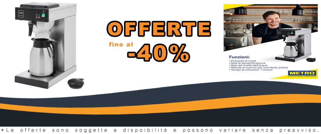 METRO Professional Macchina da caffè americano GCT2001 in acciaio inox con termico da 2L e serbatoio da 2.3L