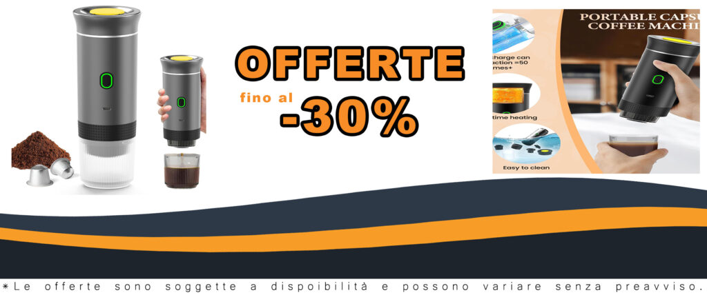 Macchina da Caffè Multi Capsules, compatibile con capsule piccole e grandi e caffè macinato, ideale per casa, ufficio e auto.
