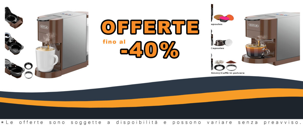 KOTLIE AC-513H 4 in 1 Macchina da caffè, versatile e compatibile con caffè macinato e capsule, 3 altezze regolabili