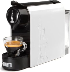Bialetti Gioia, Macchina Caffè Espresso in Bianco, Perfetta per Capsule Bialetti