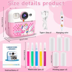 Macchina fotografica istantanea per bambini con schermo LCD da 2,4 pollici e stampa immediata, ideale come regalo di Natale.