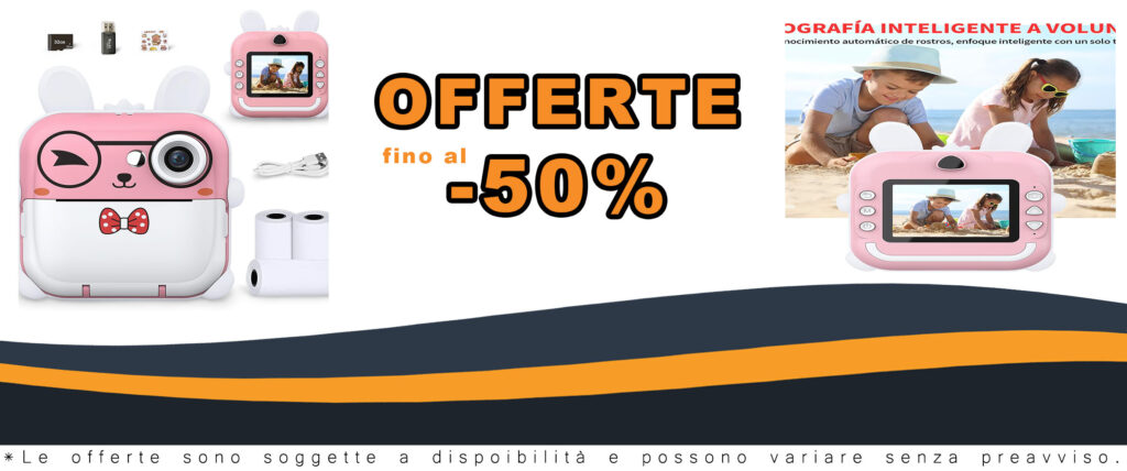 JESWO Macchina Fotografica Bambini Istantanea con stampa termica, registrazione foto e video HD, inclusa scheda SD e rotoli di carta