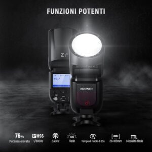 NEEWER Flash Speedlite Z1-N per fotocamere DSLR Nikon, flash potente con batteria al litio, ideale per book fotografici
