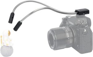 JJC Macro Arm Light, lampada LED flessibile per fotografia macro, compatibile con fotocamere Nikon, Canon e Sony, ideale per scatti di insetti, piante e gioielli.
