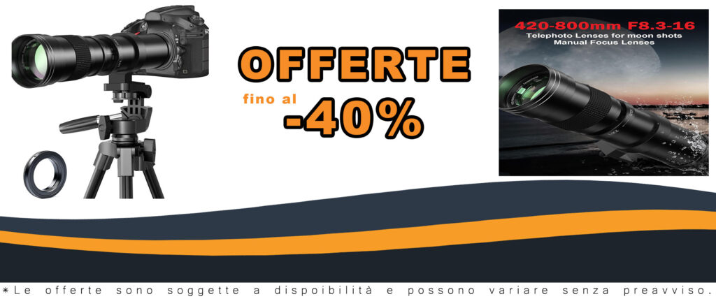 Teleobiettivo 420-800mm f/8.3 per fotocamere Nikon, con zoom potente e compatibilità DSLR