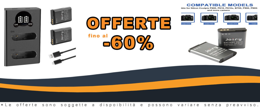 Batteria di ricambio 2X EN-EL23 compatibile con fotocamere Nikon Coolpix P600, P610, B700, P900, S810c
