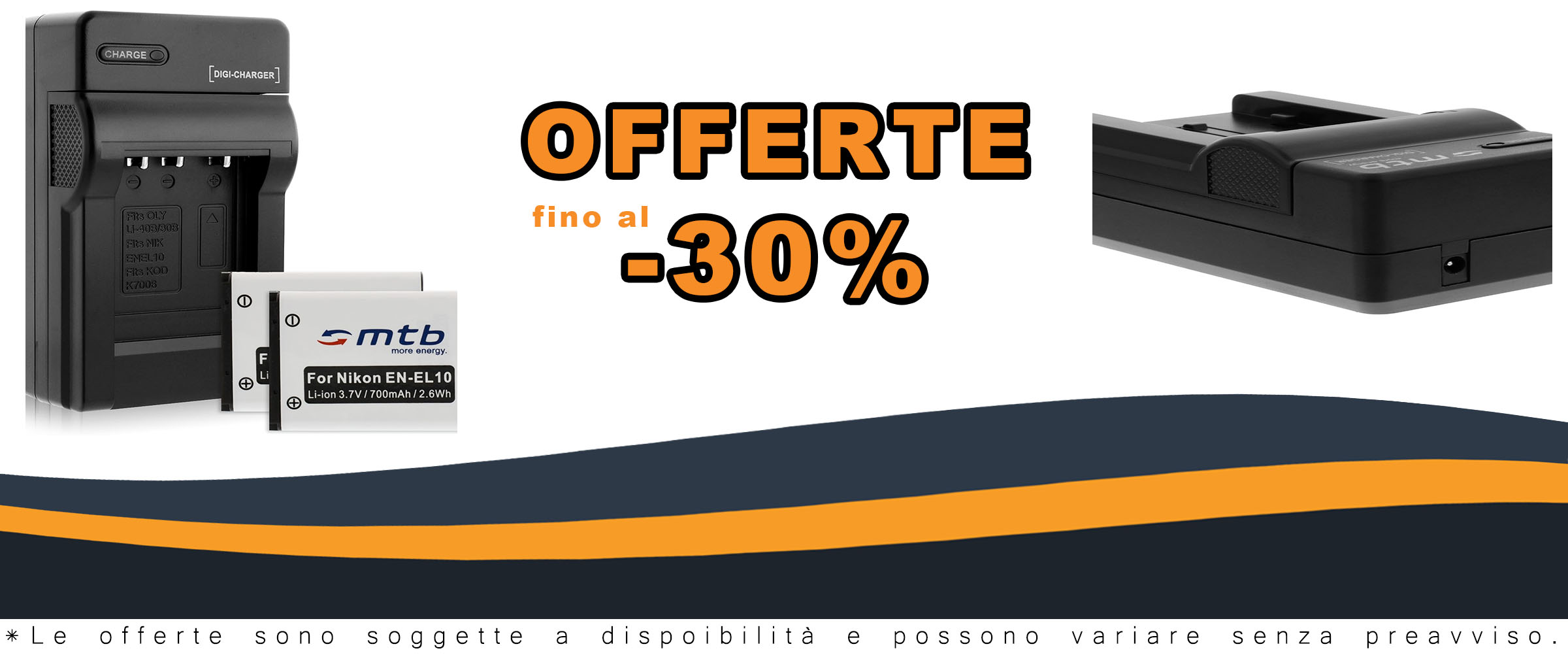 Kit 2 Batterie e Caricabatteria per Nikon EN-EL10 compatibile con Coolpix S60, S200, S203, S205, S210  
