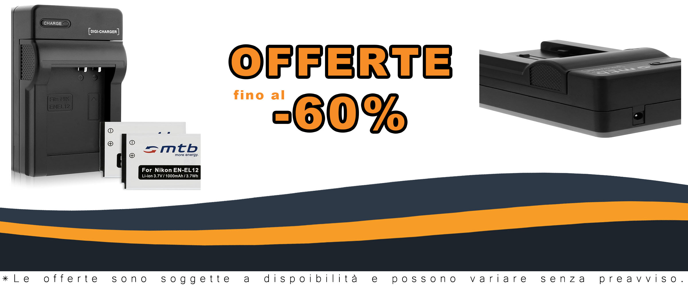 Kit 2 Batterie + Caricabatteria per Nikon EN-EL12 compatibile con Coolpix AW120, S6000, S8000 e altri modelli  