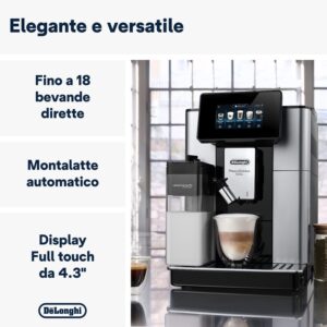 De'Longhi ECAM612.55.SB PrimaDonna Soul in acciaio inox e plastica, elegante e potente per un caffè di qualità superiore.