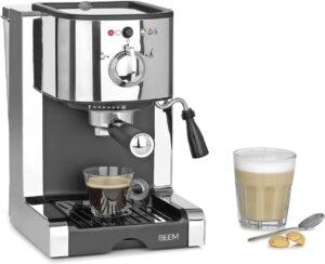 BEEM ESPRESSO-PERFECT macchina per espresso con pompa da 20 bar, compatibile con capsule, polvere e pads per un caffè perfetto a casa.