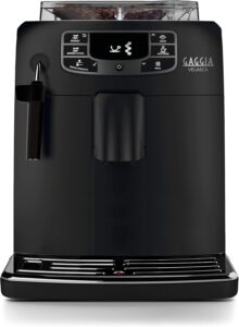 Gaggia Velasca Black, macchina da caffè automatica per espresso e cappuccino, in elegante colore nero, con funzionalità avanzate per caffè perfetto.