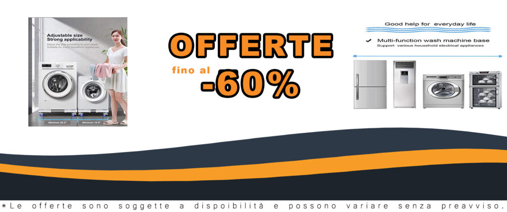 output2: Base universale mobile regolabile bianca con 4 piedi e 8 ruote, ideale per elettrodomestici come lavatrici e asciugatrici.