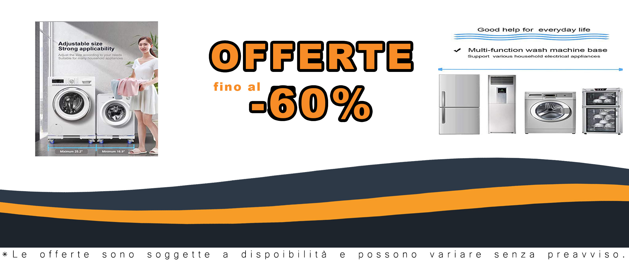 output2: Base universale mobile regolabile bianca con 4 piedi e 8 ruote, ideale per elettrodomestici come lavatrici e asciugatrici.
