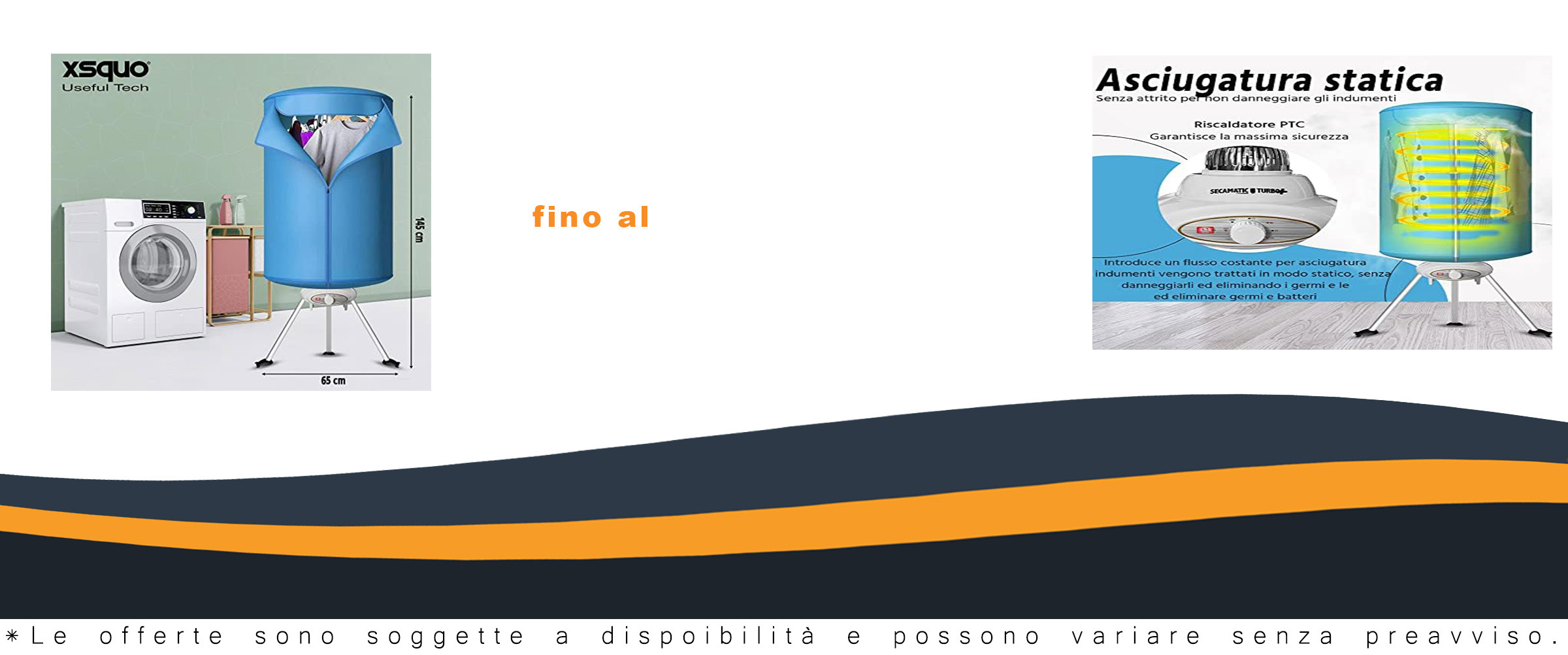 Asciugatrice portatile Secamatic Turbo Plus, compatta e ad aria calda da 1000W, ideale per un’asciugatura rapida ed efficiente.