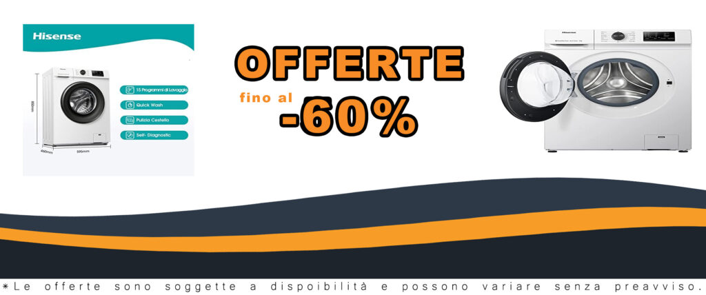 Hisense WFVC6010E Lavatrice a Carica Frontale 6 Kg con Display LED e Programma Rapido