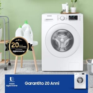 Samsung Lavatrice Crystal Clean WW80CGC04DTEET, 8 kg, Wi-Fi, Ecobubble, Vapore, carica frontale, design moderno