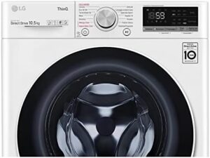 Lavatrice LG F4WV510S0E con motore Inverter Direct Drive e tecnologia Wi-Fi, perfetta per carichi pesanti e lavaggi rapidi.