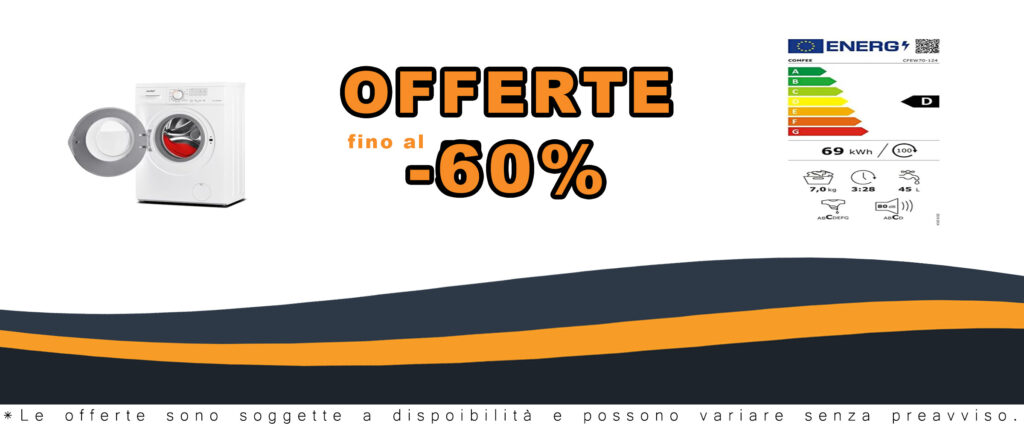 COMFEE' CFEW70-124, lavatrice slim line da 7KG con 1200 giri al minuto e pulizia a tamburo