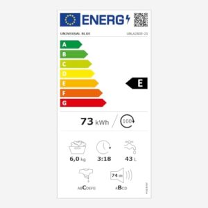 UNIVERSALBLUE Lavatrice da 6 kg con carico frontale e display digitale
