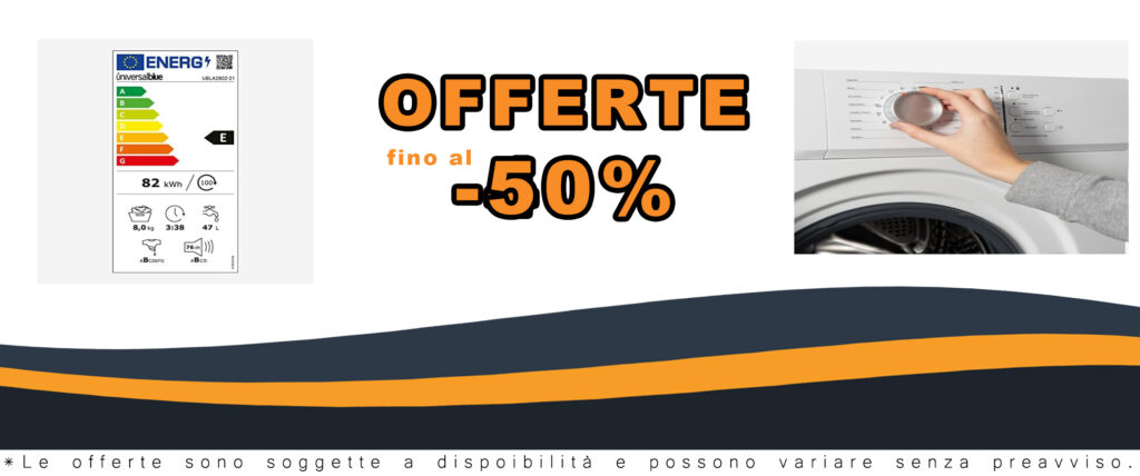 Lavatrice UNIVERSALBLUE 8 kg con caricamento frontale e design elegante, perfetta per famiglie di medie dimensioni