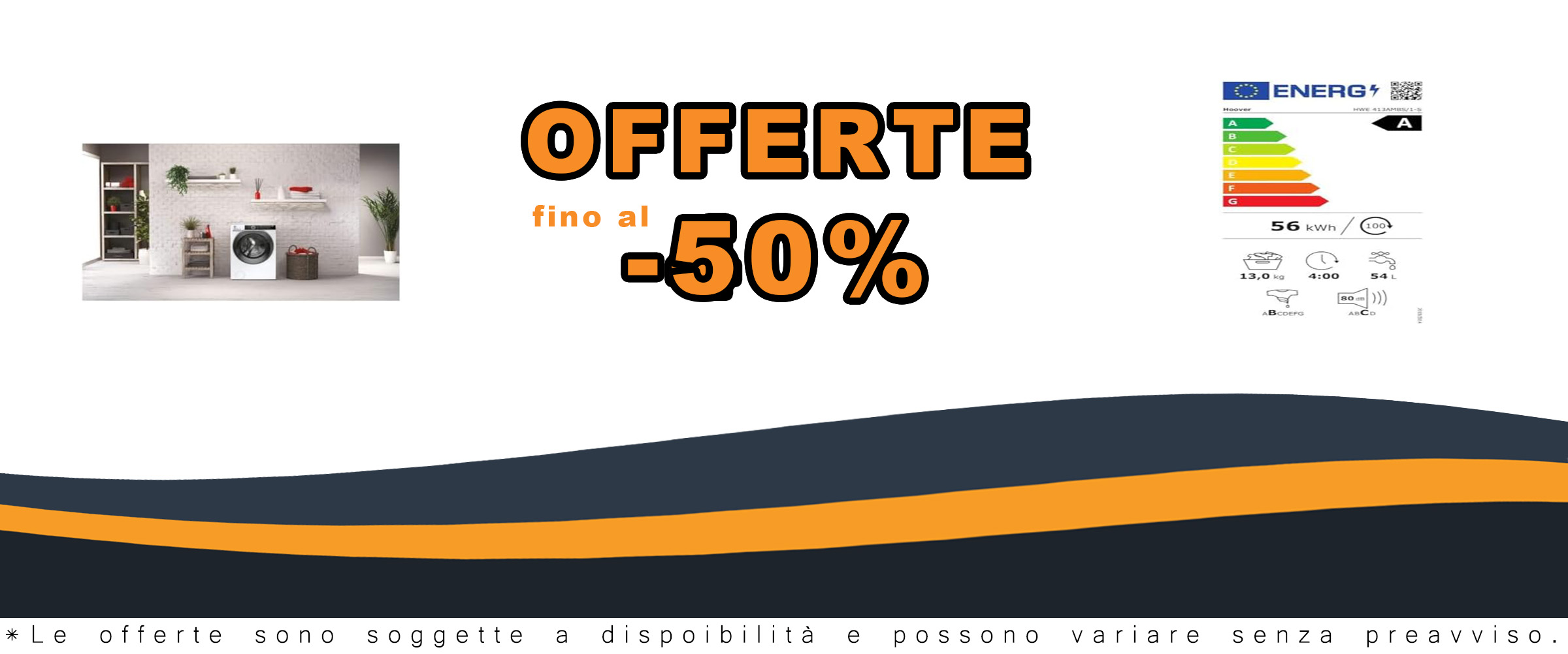 Hoover HWE 413AMBS/1-S Lavatrice 13 kg con motore inverter e funzione vapore