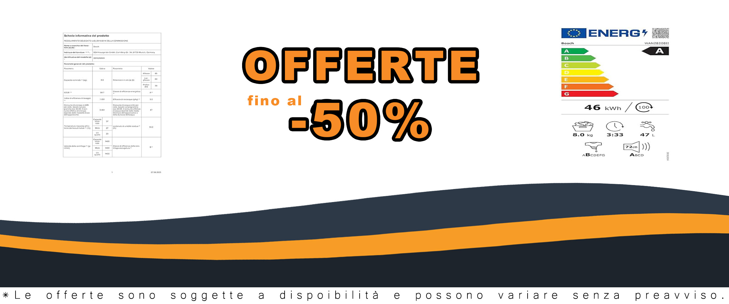 Lavatrice Bosch WAN28208II Serie 4, 8 kg, 1400 rpm, con Iron Assist per ridurre le pieghe del 50%  