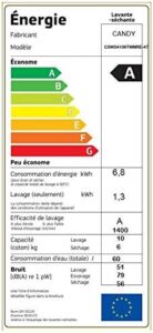 LL SECHANT CANDY CSWS4106TWMRE-47, lavatrice e asciugatrice, capienza 10 kg, Wi-Fi, risparmio energetico