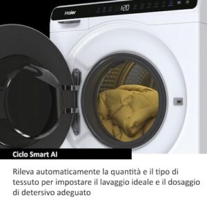 Haier Mini Drum Lavatrice Slim 5 Kg, modello HW50-BP12307, compatta e con tecnologia Smart AI, ideale per piccoli spazi
